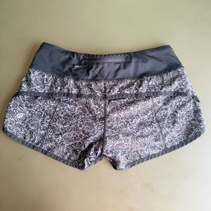 Lululemon running shorts Size 4, black and grey